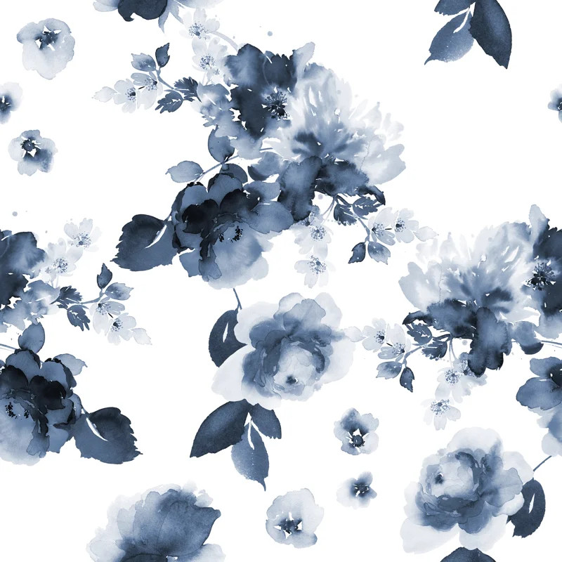 Prochniak Smoky Flowers 10' L x 24" W Peel and Stick Wallpaper Roll | Wayfair North America
