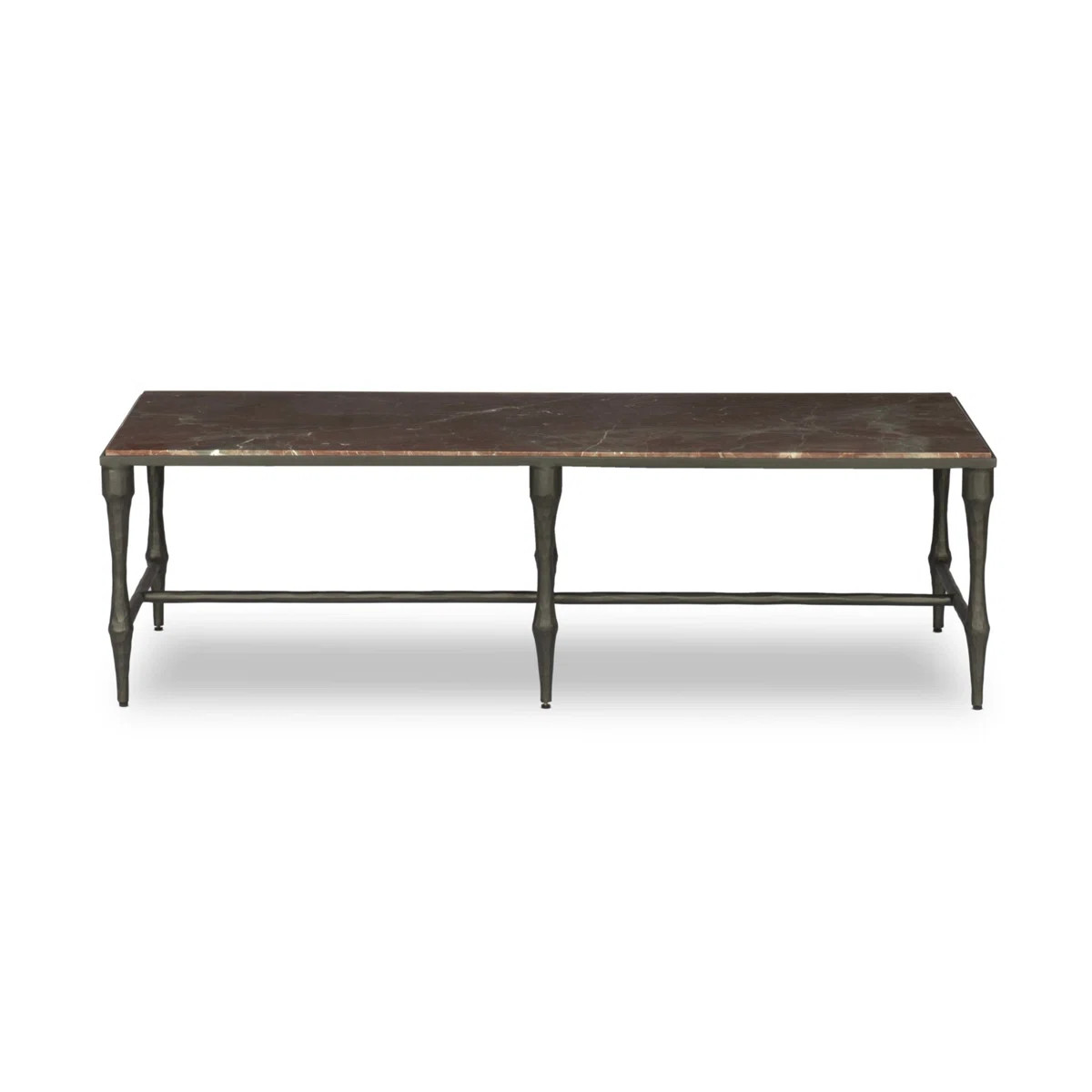 Hammered iron and rust-colored marble come together in this mixed material, heritage-inspired cof... | Wayfair North America