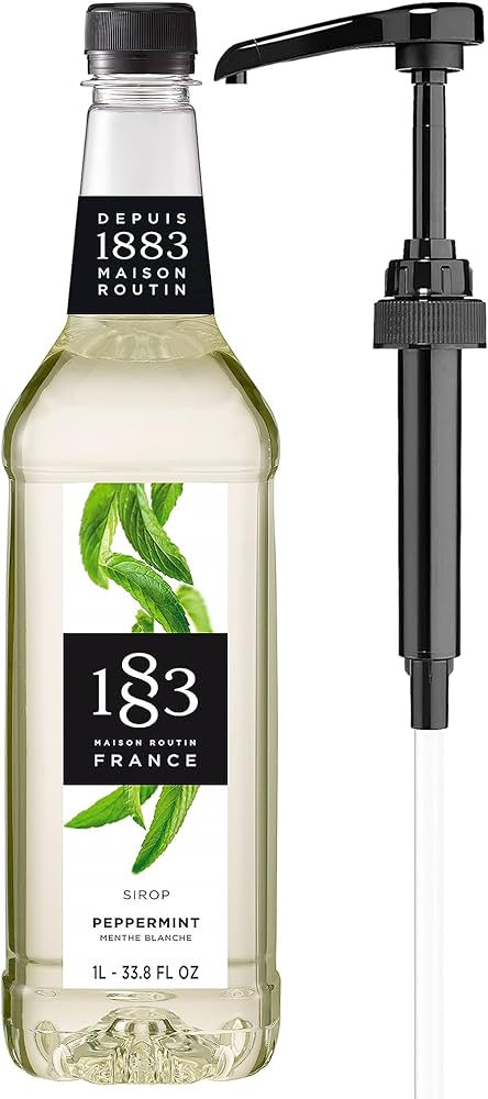 1883 Peppermint Syrup with Pump for Hot & Cold Drinks - 1 Liter 33.8 Ounces | Amazon (US)