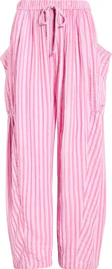 Free People Quin Stripe Cotton Drawstring Pants | Nordstrom | Nordstrom