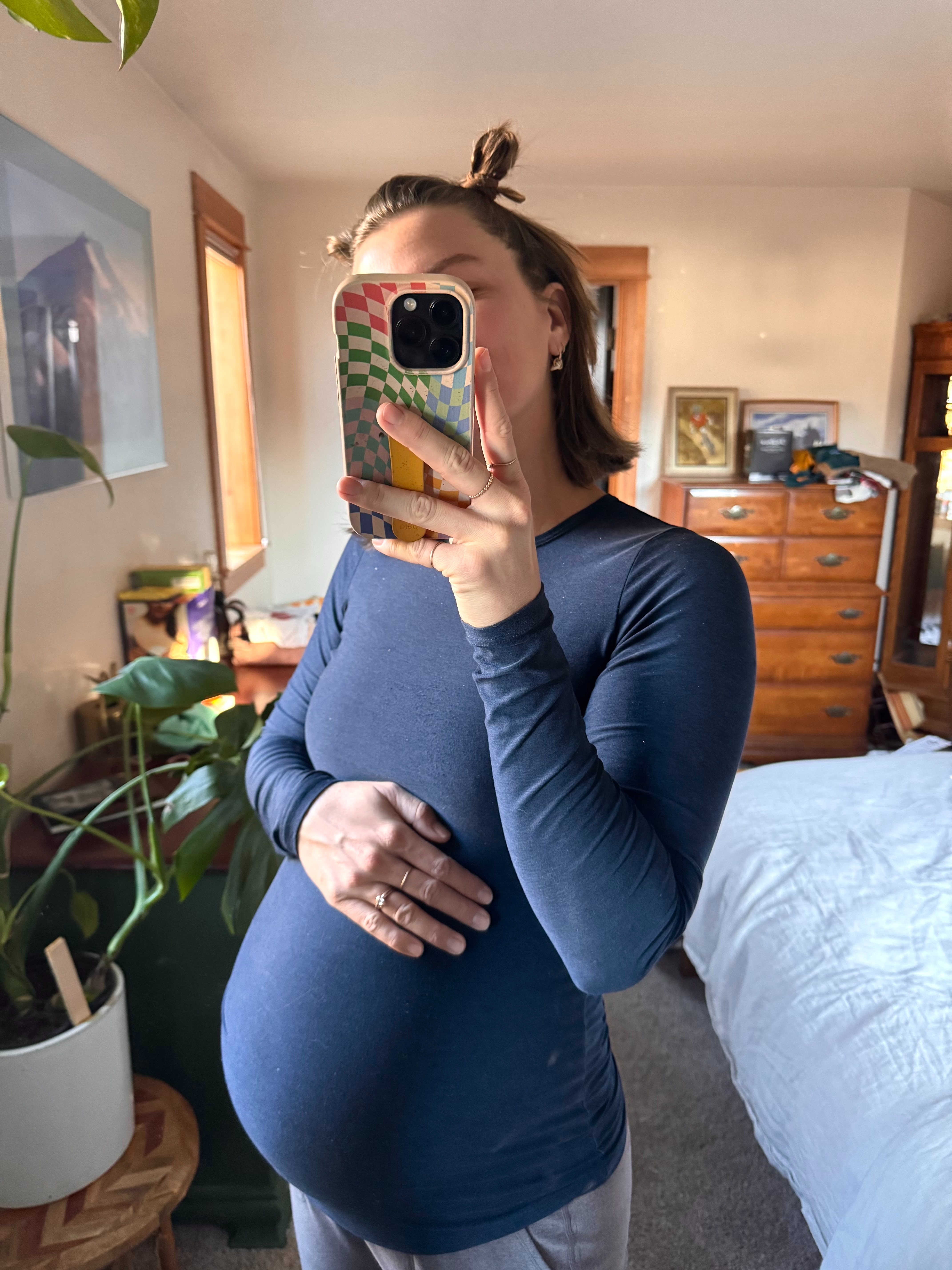 This bump-friendly long sleeve was a staple in my closet while pregnant! It’s lightweight, breathable, and stretches with your bump without ever feeling tight or restrictive. Perfect for layering or wearing on its own! 

 #LTKgrwm #LTKootd #LTKBump