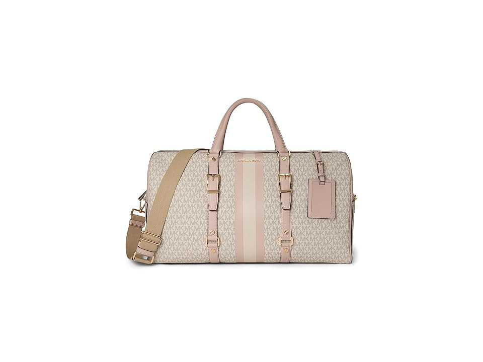 MICHAEL Michael Kors Bedford Travel Extra Large Duffle Bag Bags Vanilla/Soft Pink, Leather | Zappos