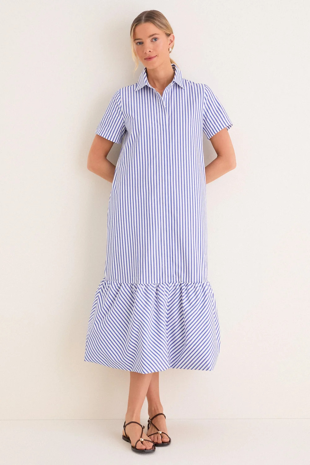 Blue and White Stripe Martine Bubble Maxi Dress | Tuckernuck (US)