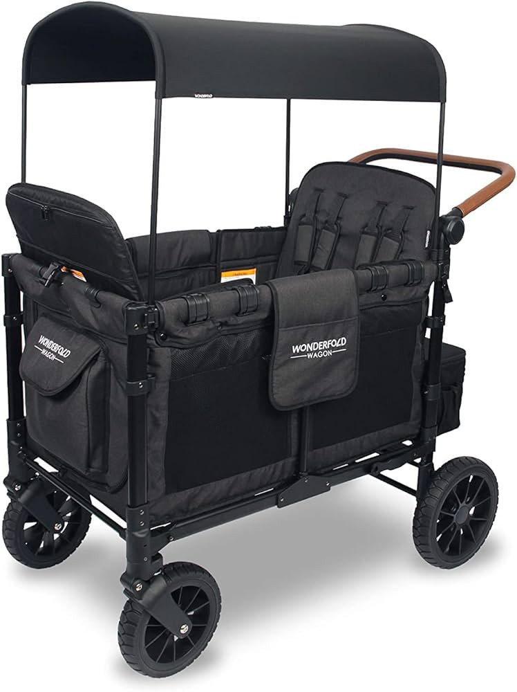 WONDERFOLD W4 Luxe Quad Stroller Wagon Featuring 4 High Face-to-Face Seats with Magnetic Buckle 5... | Amazon (US)