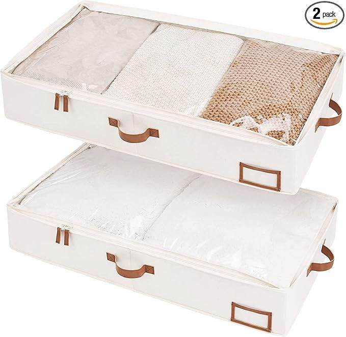 StorageWorks Underbed Storage Box, Under Bed Clothes Organizer With Sturdy Structure and Ultra Th... | Amazon (US)