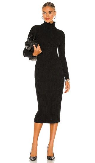 Turtleneck Cable Dress in Black | Revolve Clothing (Global)