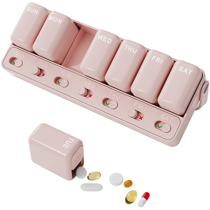 Restree Weekly Pill Organizer - One Time a Day, 7 Day Travel Pill Case, Daily Medicine Organizer,... | Amazon (US)