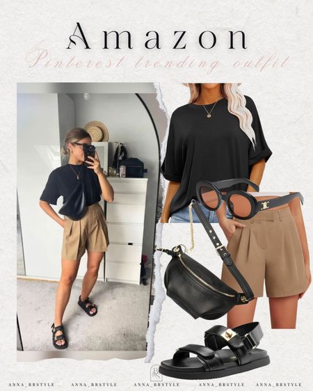 Summer outfit, black tee, tailored shorts, chunky sandals

#LTKFindsUnder50 #LTKFindsUnder100