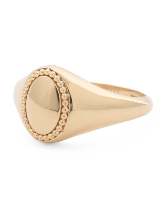 Made In Italy 14k Gold Oval Signet Ring | TJ Maxx