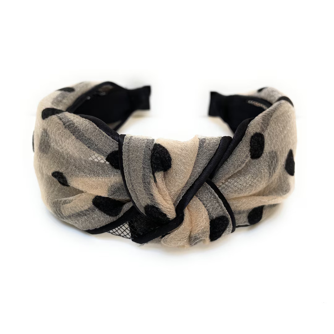 Polka Dot Headband, Twisted Cross Knot Headband, Headband for Women, Polka Dot Hairband, Twist Kn... | Etsy (US)