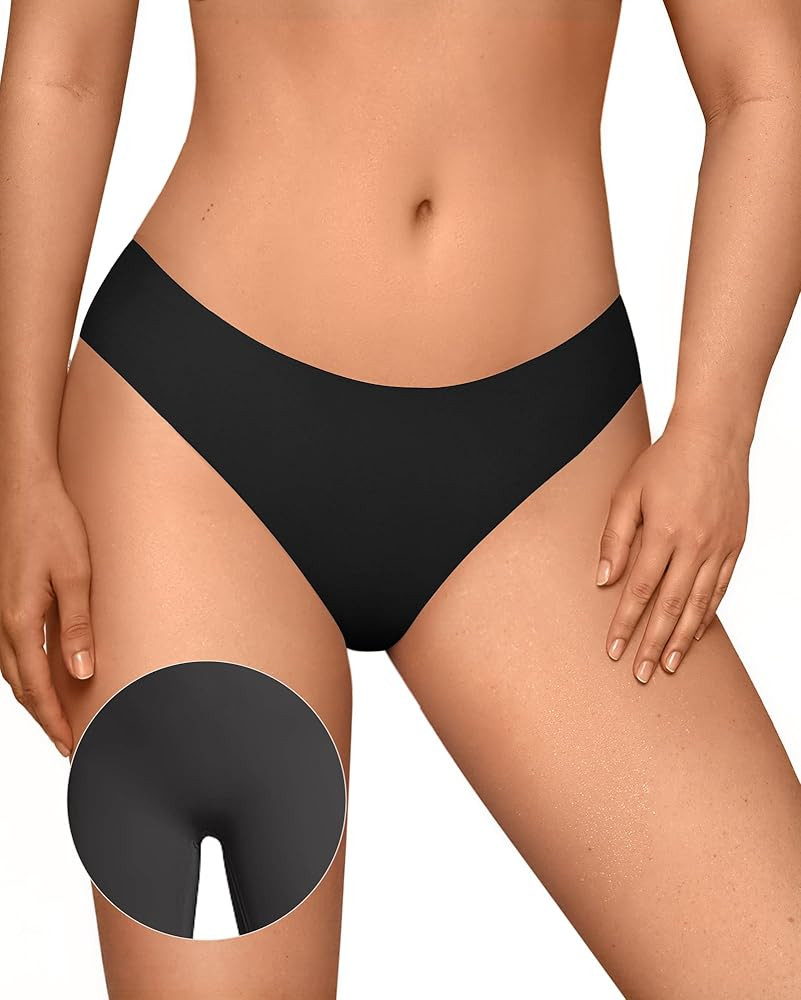 OEAK Seamless Thongs for Women Invisible Thongs No Show Thong Panty Liners Tangas Comfortable Wor... | Amazon (US)