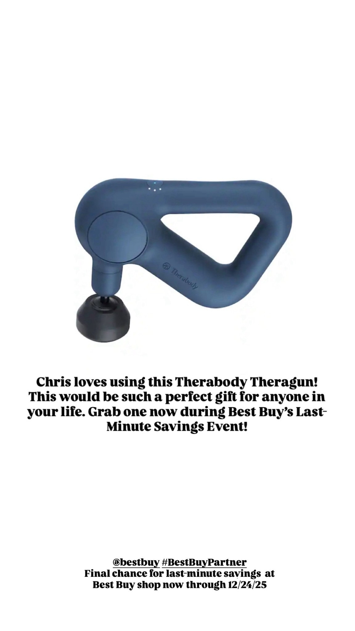 #BestBuyPartner We are big fans of the Therabody Theragun in our house! This is always a popular gift around the holidays and I continue to share it year after year because it is just that good! Shop Best Buy’s Last Minute Savings Event now through 12/24/25! @bestbuy

Loverly Grey, Best Buy, therebody, Theragun, gift ideas 

#LTKGiftGuide #LTKSaleAlert