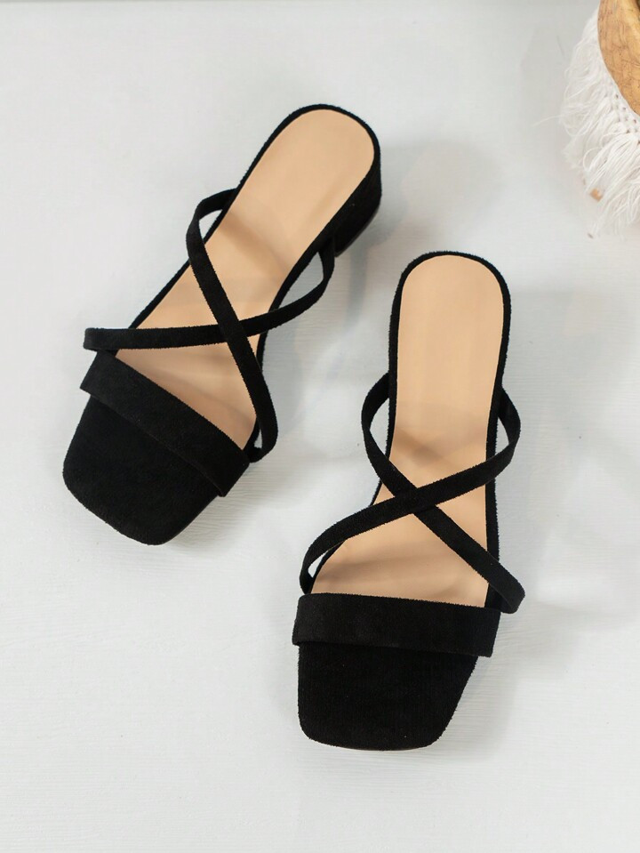 Women's Fashionable High Heel Sandals, Mule Style Black High Heel Sandals For Women | SHEIN
