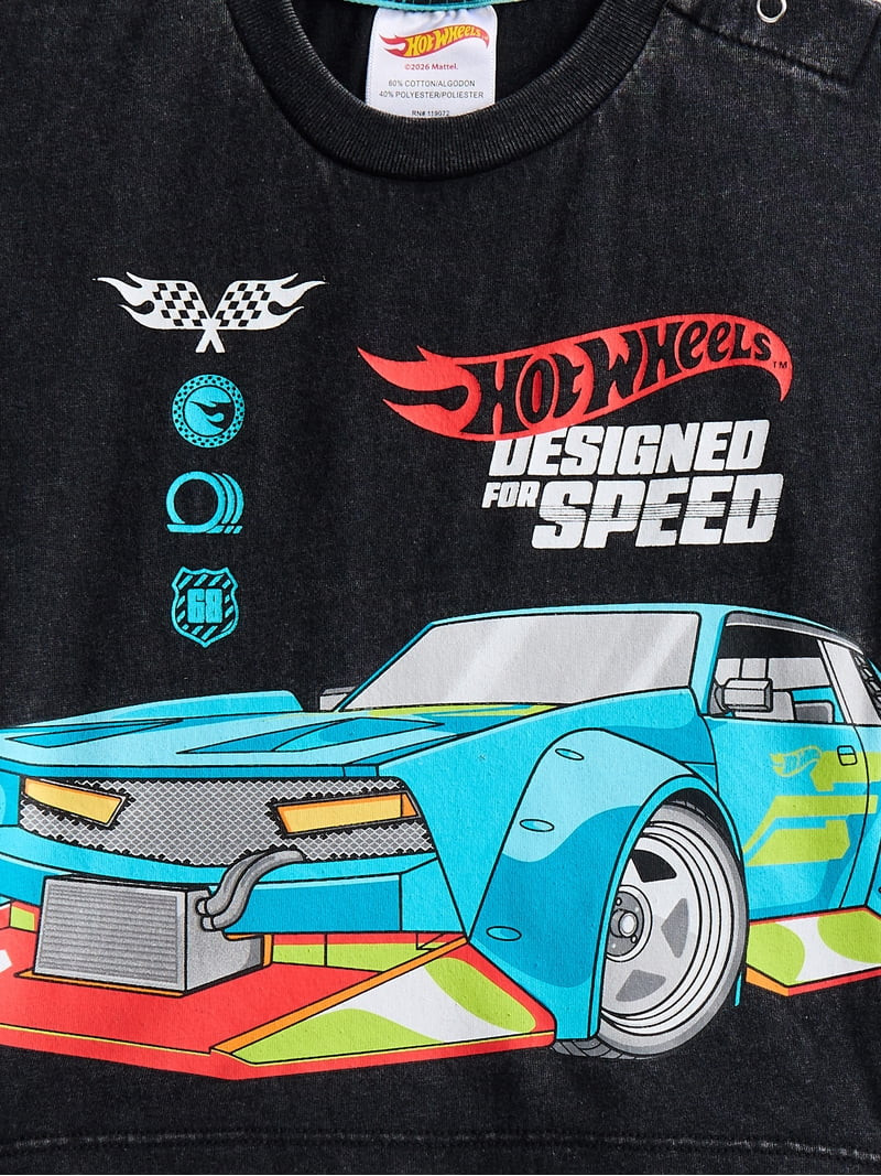 Hot Wheels Baby Boys Short Sleeve Graphic Tee and Matching Shorts Set, 2-Piece, Sizes 0/3M-6/9M | Walmart (US)