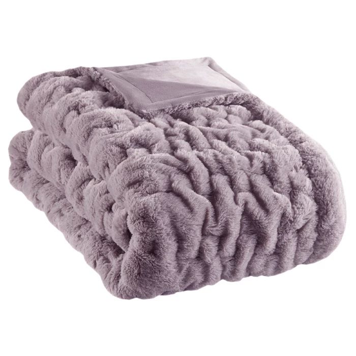 Ruched Faux Fur Throw | Target