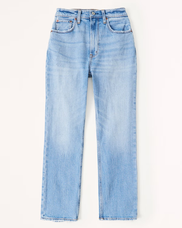 Curve Love Ultra High Rise Ankle Straight Jean | Abercrombie & Fitch (US)