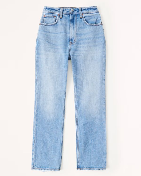 Women's Curve Love Ultra High Rise Ankle Straight Jean | Women's | Abercrombie.com | Abercrombie & Fitch (US)