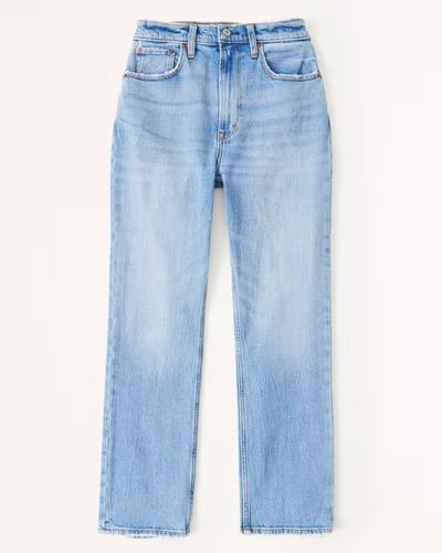 Women's Curve Love Ultra High Rise Ankle Straight Jeans | Women's Bottoms | Abercrombie.com | Abercrombie & Fitch (US)