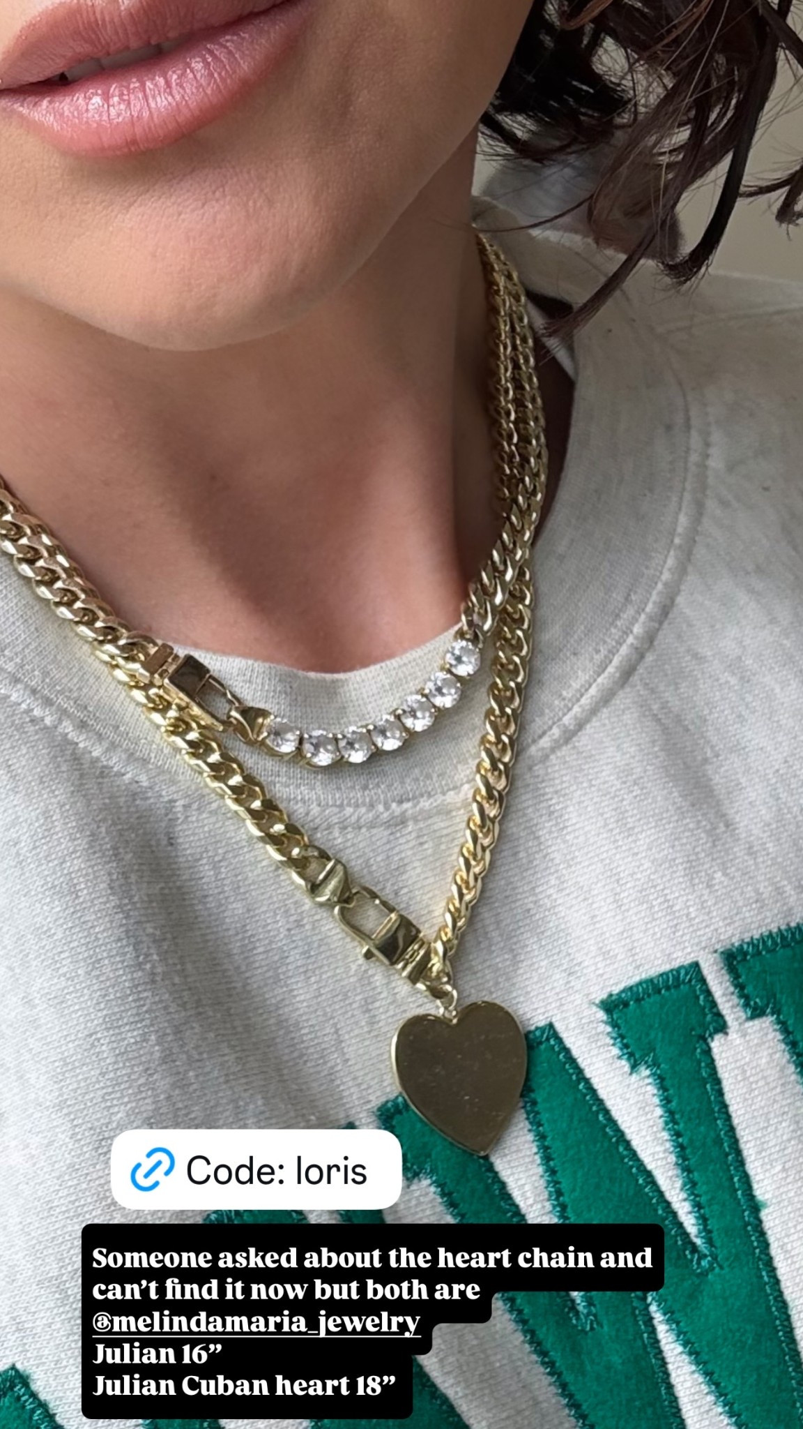 Code: Loris
Julian 16” 
Julian Cuban heart 18”

#LTKWedding #LTKStyleTip #LTKGiftGuide