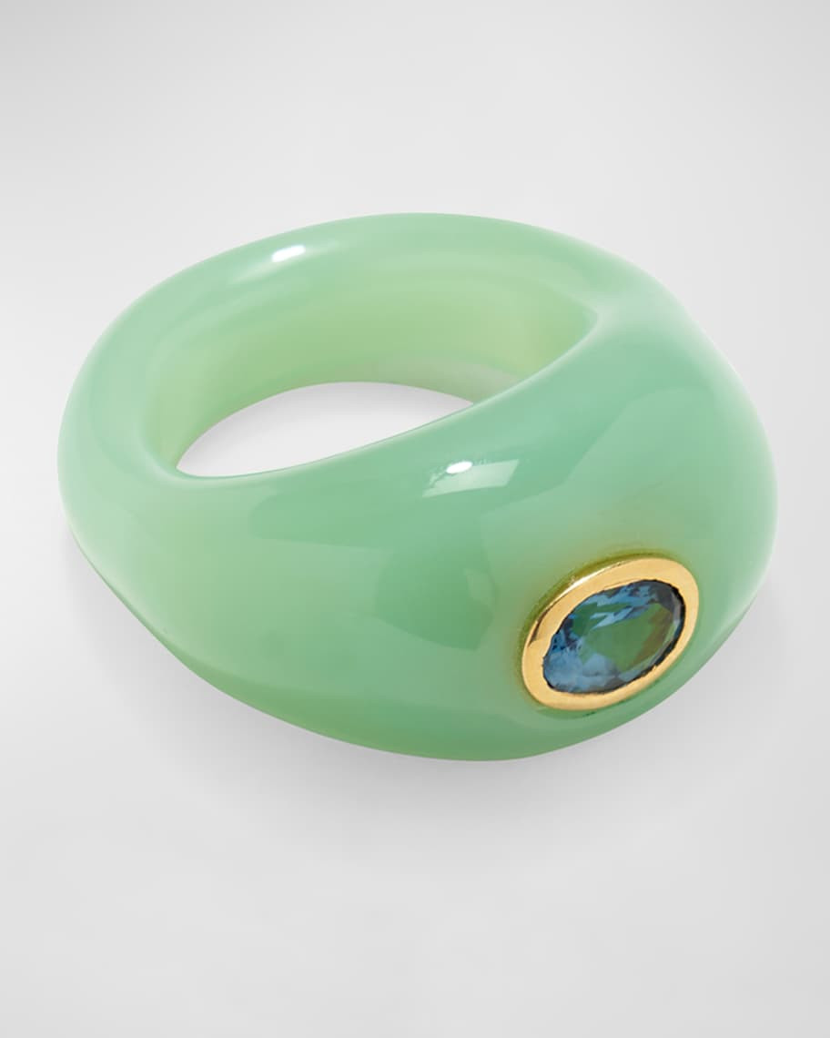 Lizzie Fortunato MONUMENT RING IN SAGE, SIZE 7 | Neiman Marcus