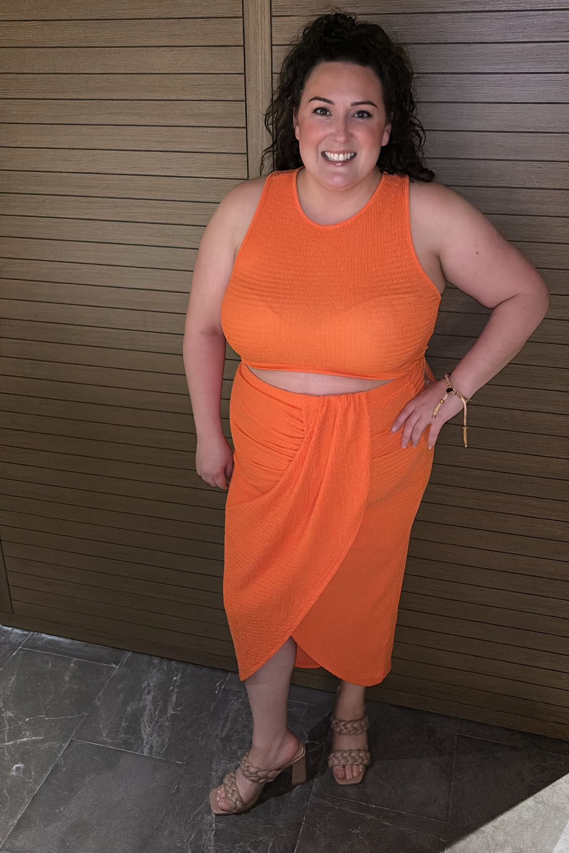 Orange SHEIN Vacay Two Piece
Size 1XL

Loved this outfit! Fabulous if you have a bigger c-section apron belly like myself. Top was a little snug 44C bra size but the fabric was very forgiving. If you’re larger than me go one size up!

#LTKmidsize #LTKfindsunder100 #LTKplussize