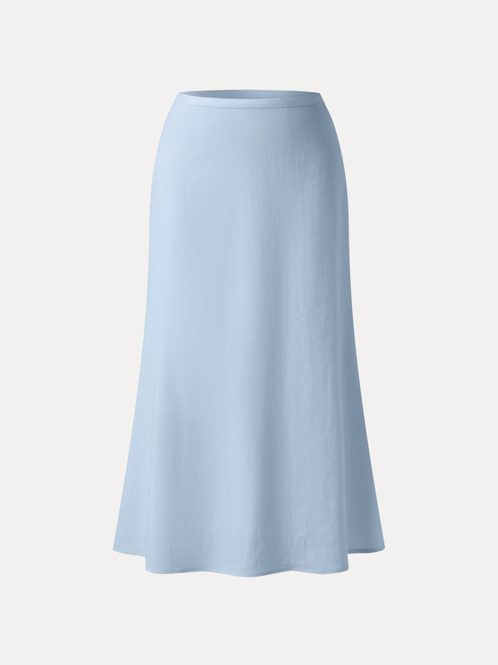 Lyocell-Linen Blend Maxi Flared Pull-On Skirt | OGLmove