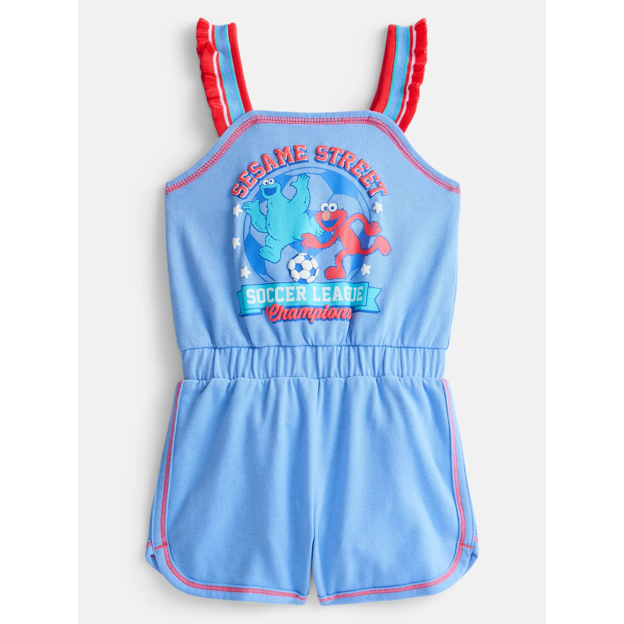 Sesame Street Toddler Girls Sleeveless Romper, Sizes 12M-5T | Walmart (US)