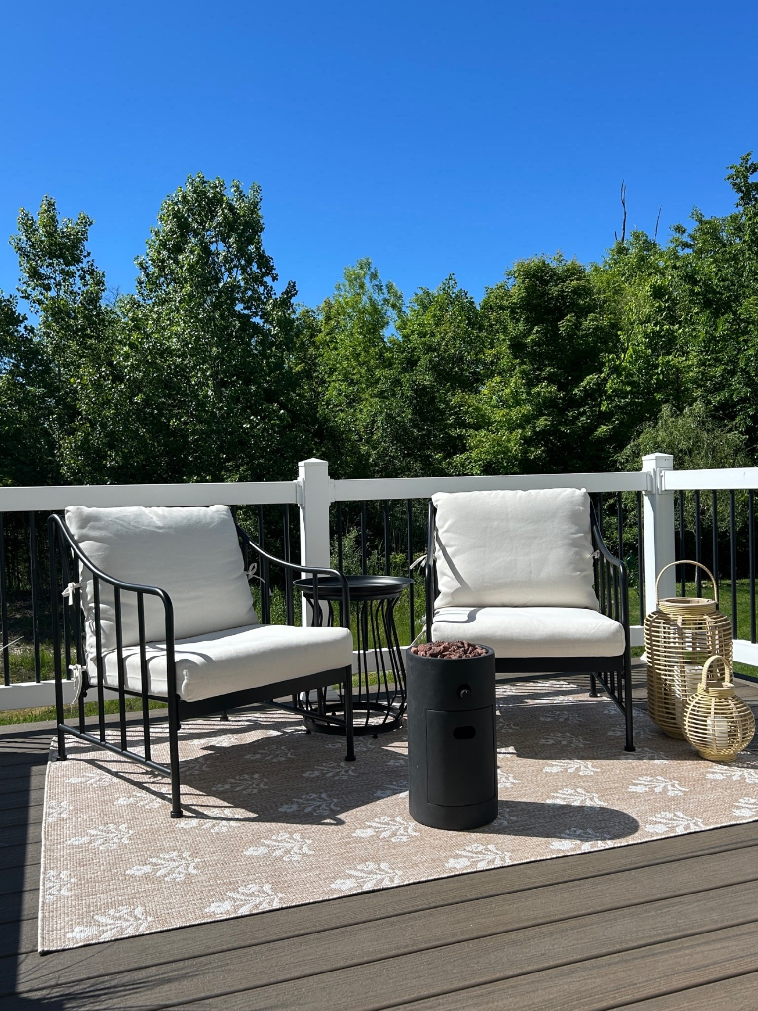 Viral chat set and rug from
Walmart! Loving this set up now that I’ve added a few finishing touches. 

Better Homes and Gardens
Aubrey
MyTexasHouse
Chat set
Outdoor rug
Outdoor furniture

#LTKHome #LTKSeasonal