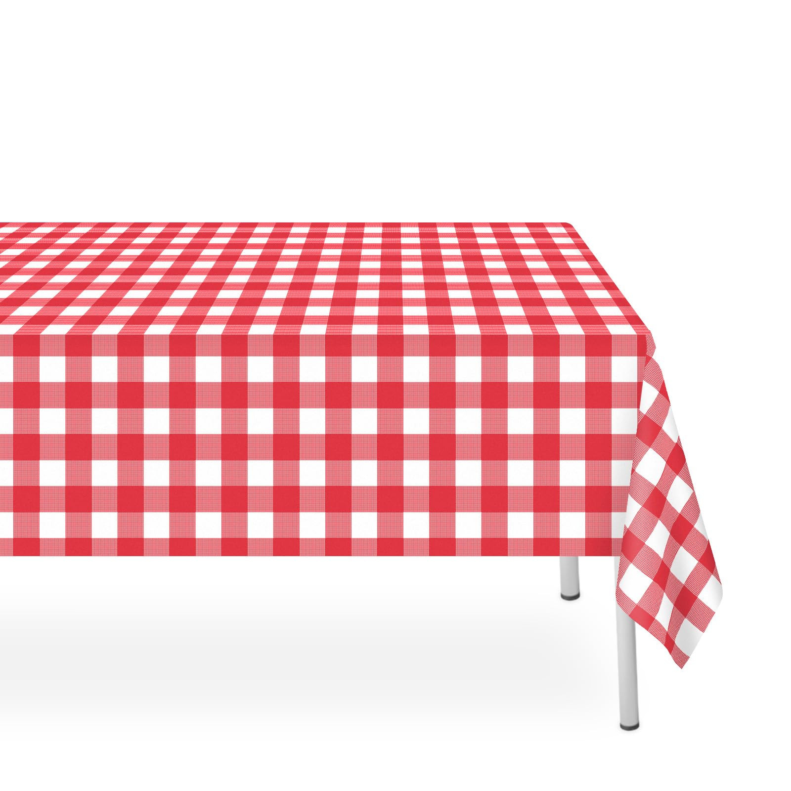 2 Pack Red and White Checkered Tablecloth, Red Christmas New Years Plastic Table Cloths for Parti... | Amazon (US)
