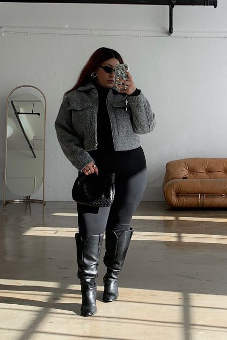 Chic outfit from basic essentials 
Leggings wearing an xl
Turtleneck a L 

#LTKstyletip #LTKplussize