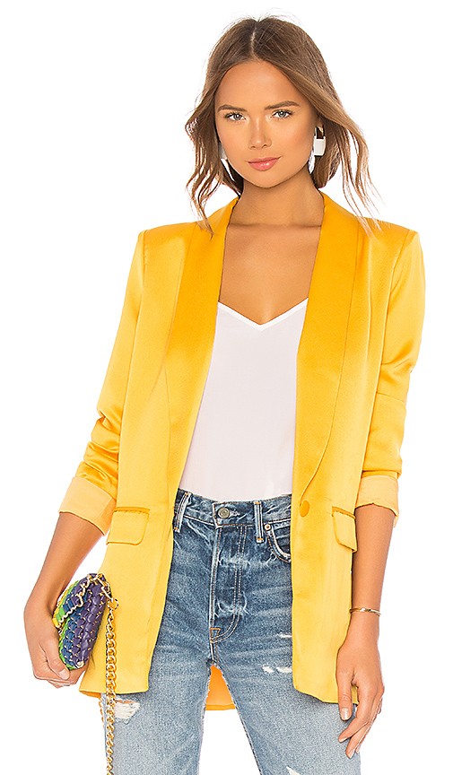 The Fleur Blazer in Mustard Yellow | Revolve Clothing (Global)