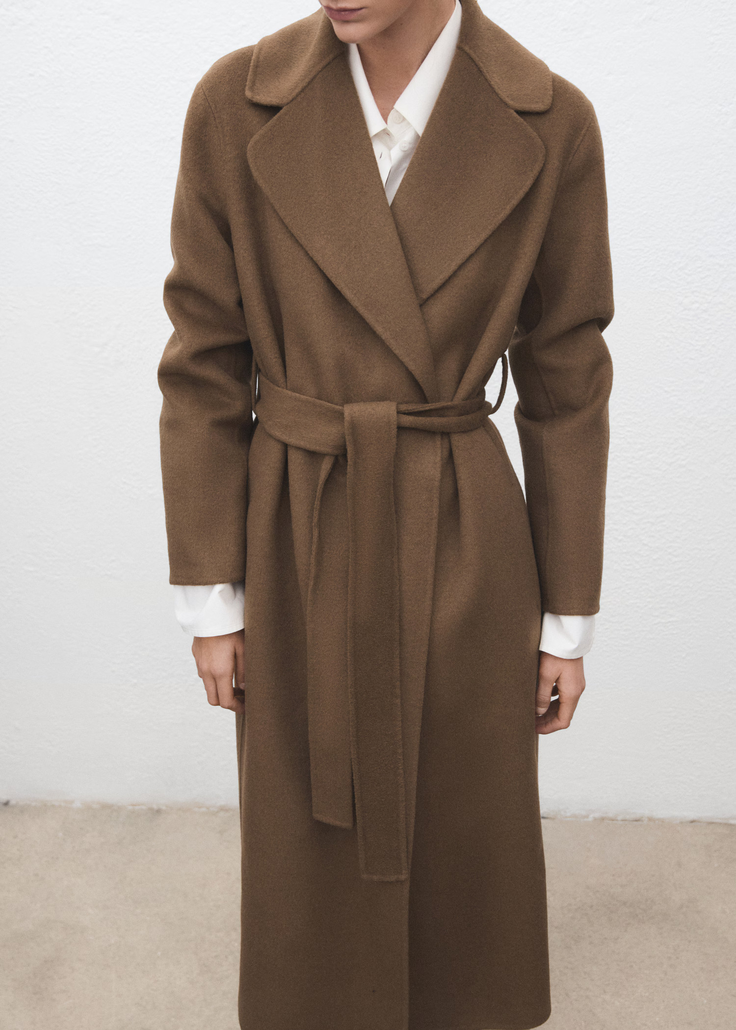 Handmade wool coat with belt | MANGO (UK)
