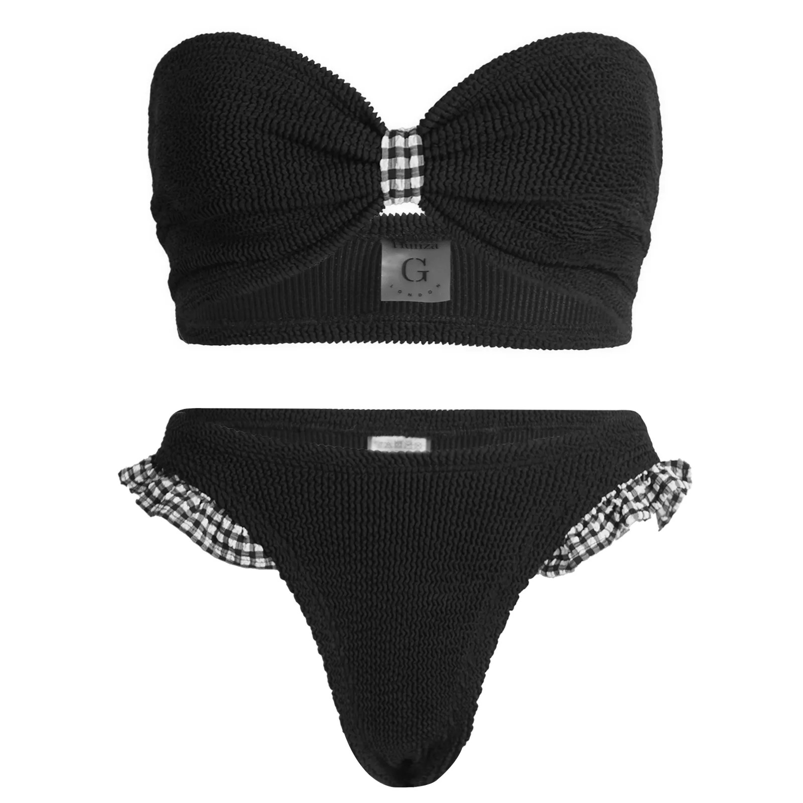 Hunza G Women's Jean Bandeau Bikini in Black | END. Clothing