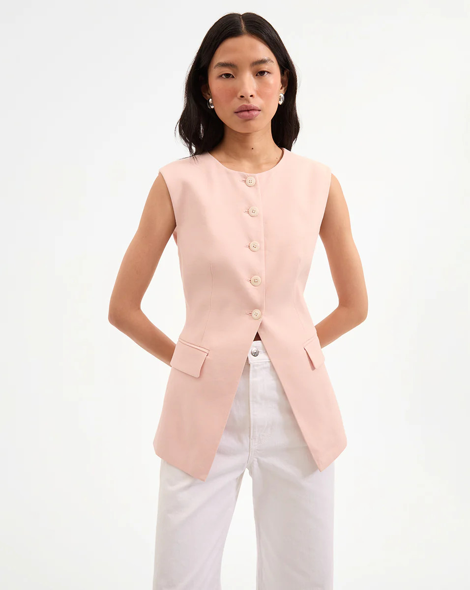 Lois Linen Vest | Veronica Beard