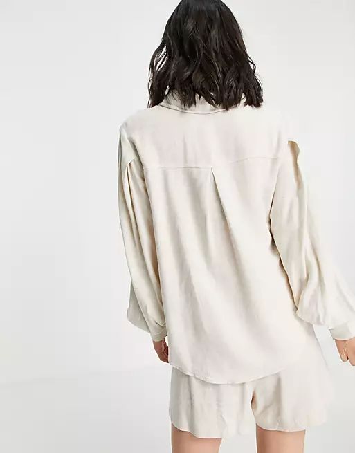 Y.A.S linen utility shirt co-ord in cream | ASOS (Global)