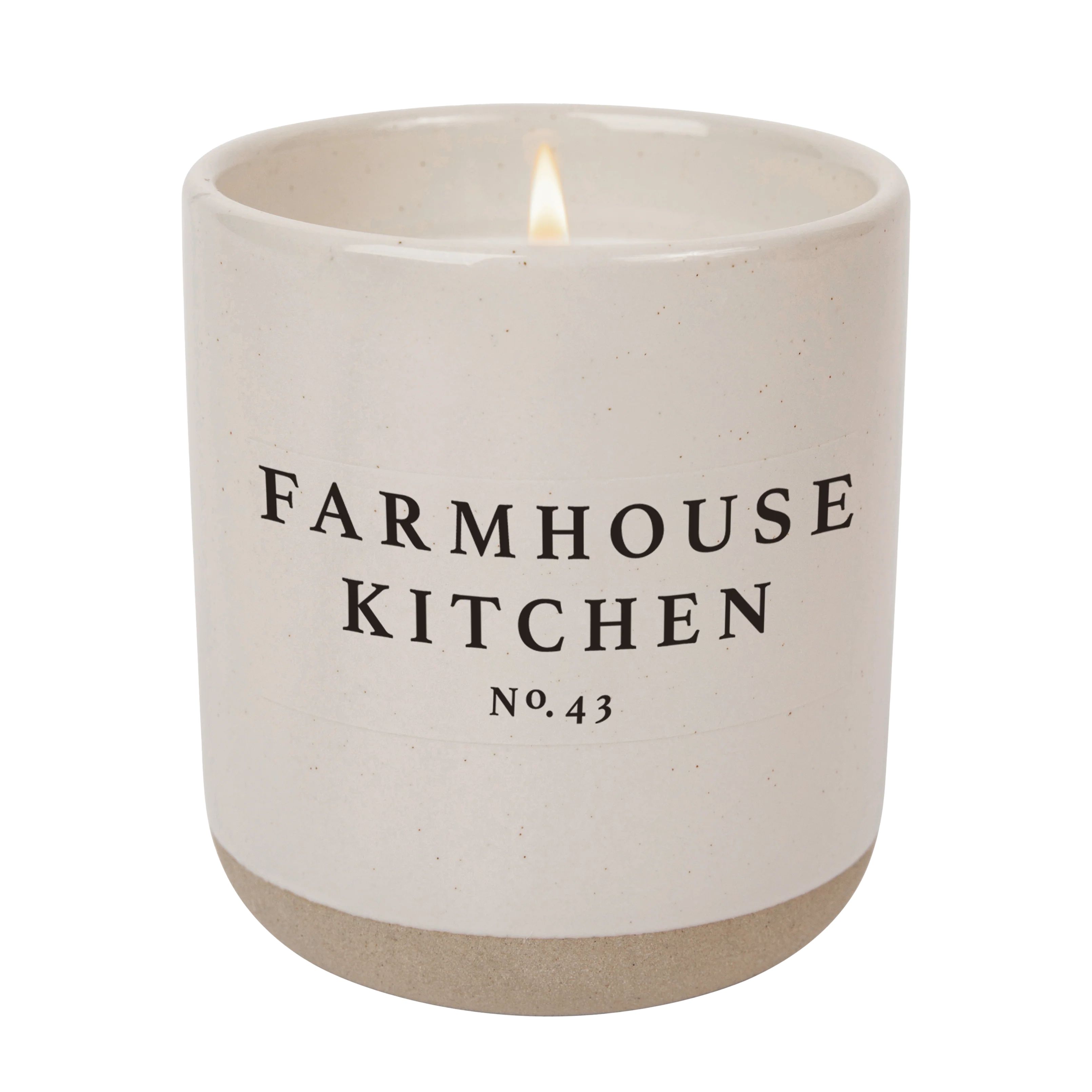 Farmhouse Kitchen Soy Candle - Cream Stoneware Jar - 12 oz | Sweet Water Decor, LLC