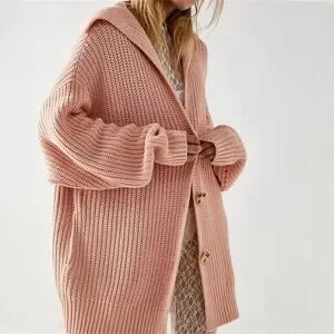 Free People Swim Too Deep Oversized Knit Cardigan Light Pink Size XS | Poshmark
