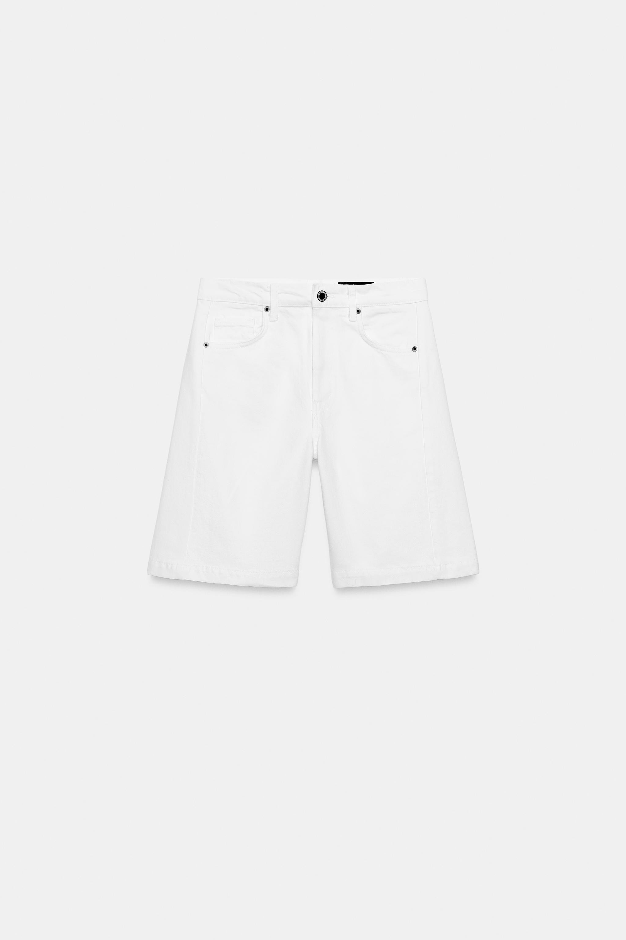 ZW COLLECTION RELAXED FIT MID-WAIST DENIM BERMUDA SHORTS | Zara UK