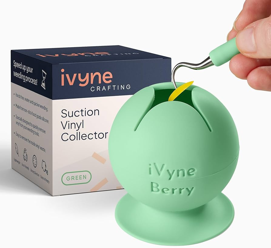 iVyne Berry Suctioned Vinyl Weeding Scrap Collector & Holder for Weeding Tools for Vinyl - Green | Amazon (US)