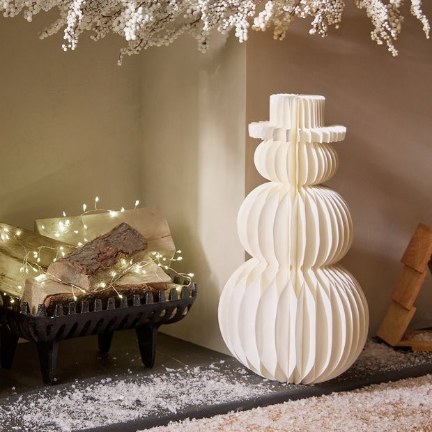 Habitat White Paper Honeycomb Snowman Christmas Decoration | argos.co.uk