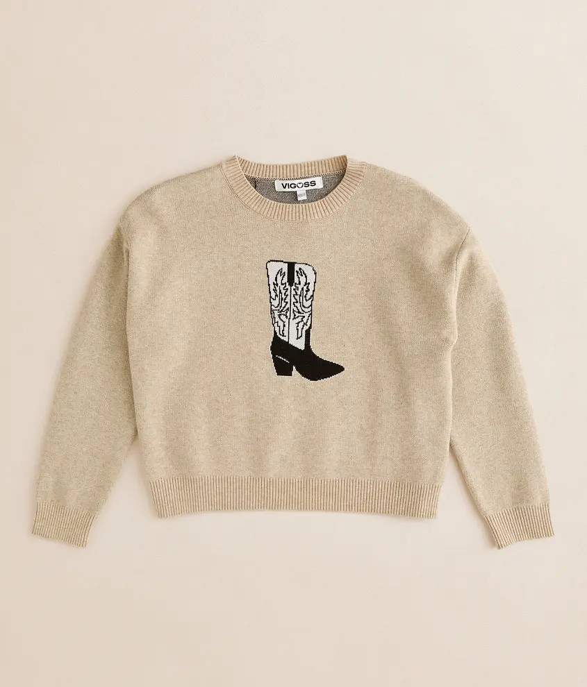 Girls - Western Boot Sweater | Buckle