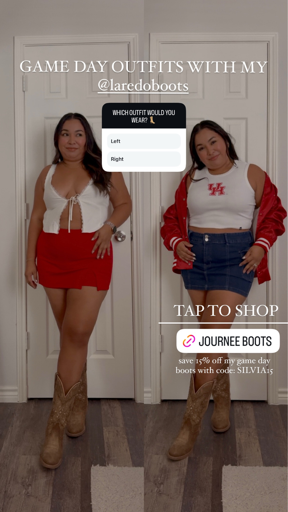 Styling cowboy boots for game day! ❤️👢 

Cowboy boots, game day boots, game day outfits, game day outfit inspo, midsize fashion, football game outfit 

#LTKSeasonal #LTKStyleTip #LTKMidsize