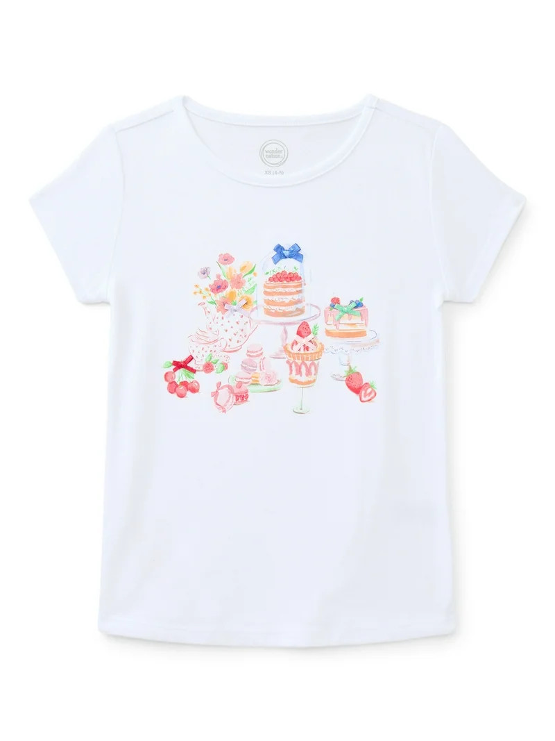 Wonder Nation Girls Embellished Graphic T-Shirt, Sizes 4-18 & Plus | Walmart (US)