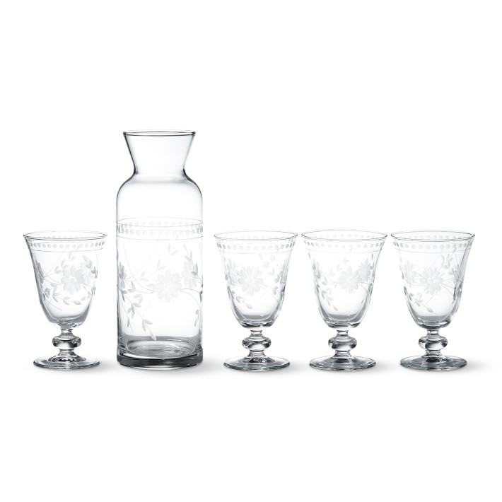 Vintage Etched Carafe & Goblets, Set of 4 | Williams-Sonoma