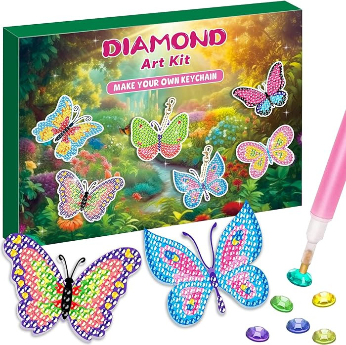 Labeol Arts and Crafts for Kids Ages 8-12 - Creat Your Own GEM Keychains-5D Diamond Art by Number... | Amazon (US)