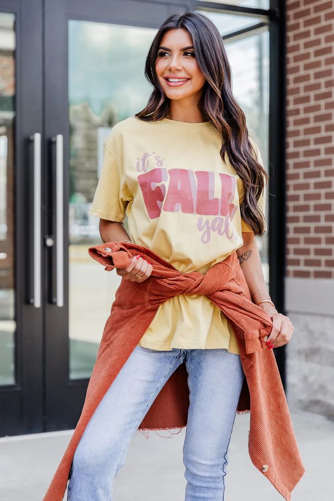 It's Fall Y'all Mustard Graphic Tee | Pink Lily