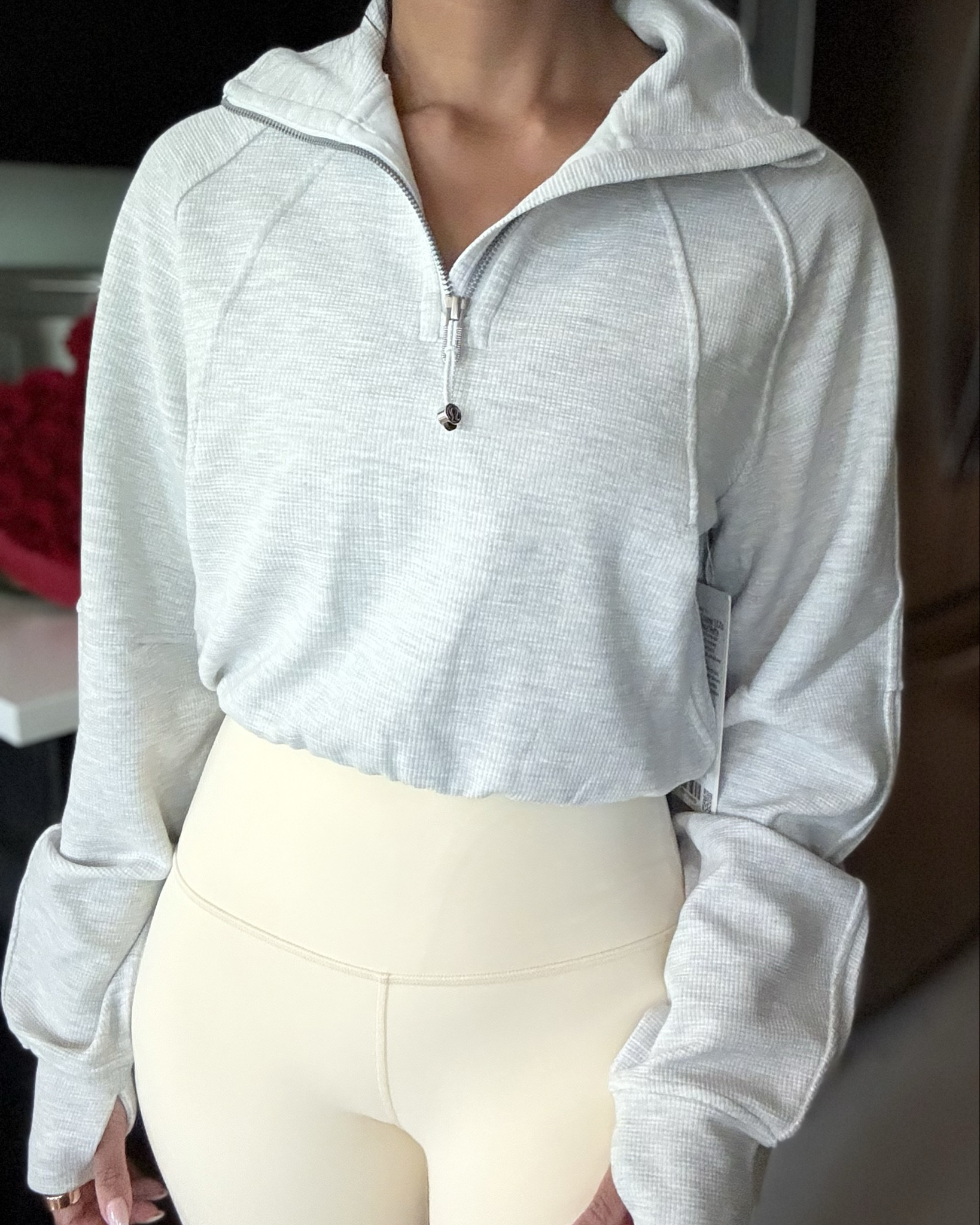really loving the lululemon scuba cropped funnel neck half zip waffle in heathered core ultra light grey ! 🤍

butter yellow, butter cream, align short, athleisure, pilates, yoga, lounge. 

#LTKActive #LTKStyleTip #LTKSaleAlert