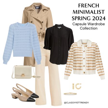 A French Minimalist capsule wardrobe for the Spring season 🇫🇷 Get your French Minimalist Capsule Wardrobe: Spring 2024 Collection, now available in the Classy Yet Trendy Store! 🙌 
