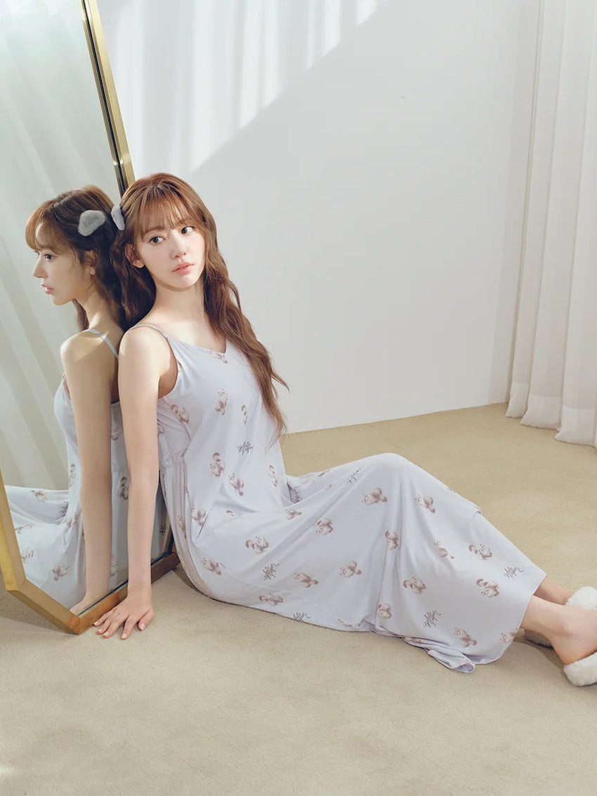 CAT Motif Camisole Lounge Maxi Dress | Gelato Pique