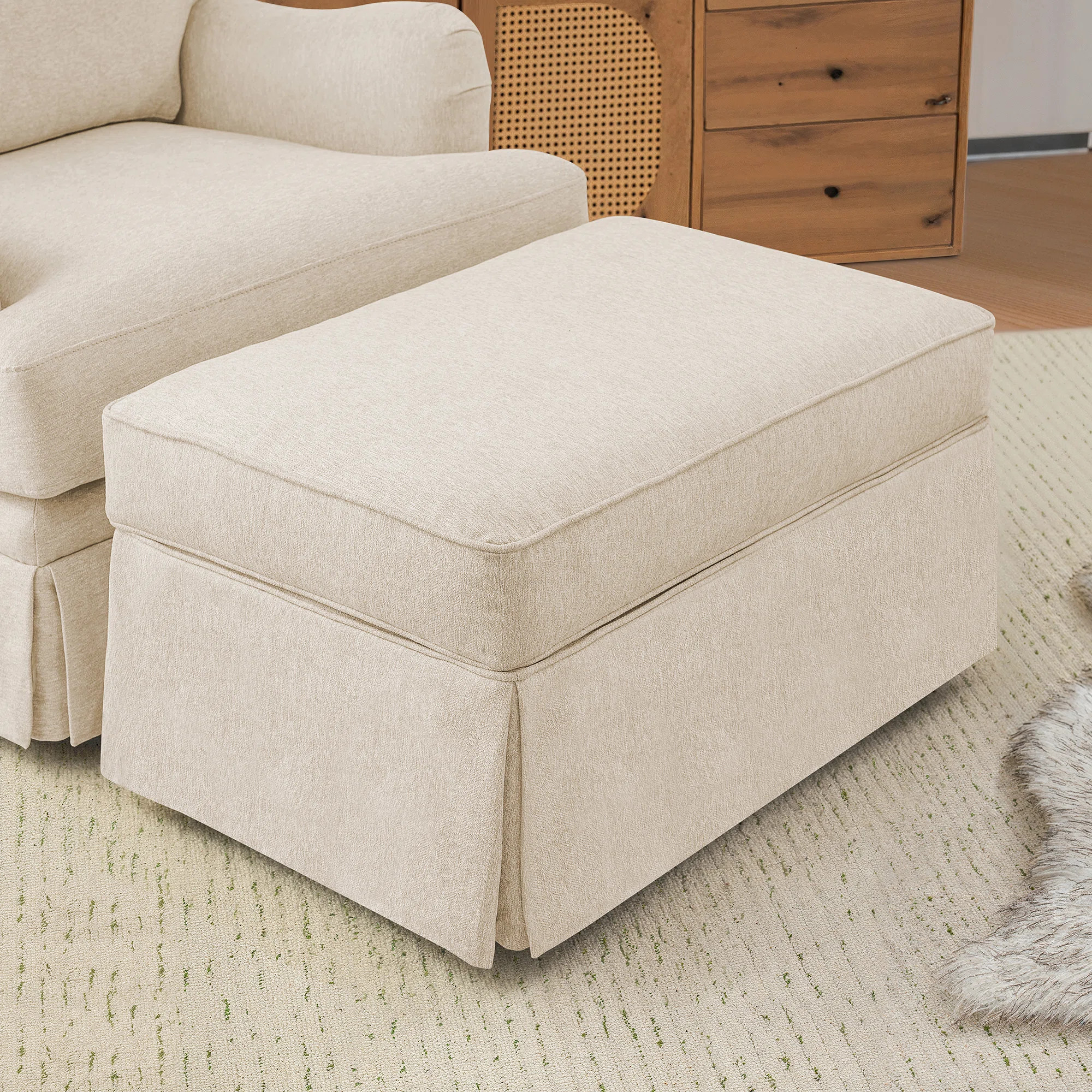 Skirted Upholstered Storage Ottoman | Wayfair North America